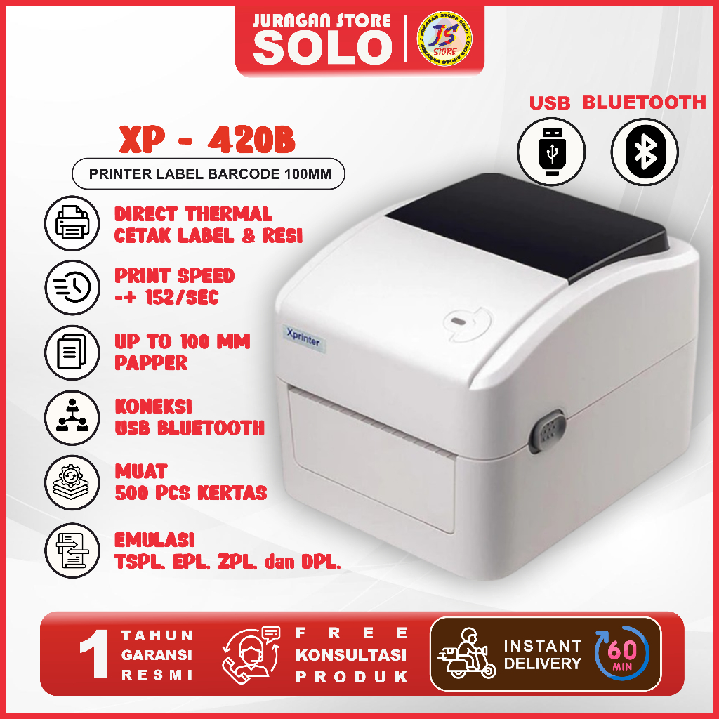 Printer LABEL REI printer P 4601B Printer Barcode Thermal Label 110MM A6 UB DAN BLUETOOTH