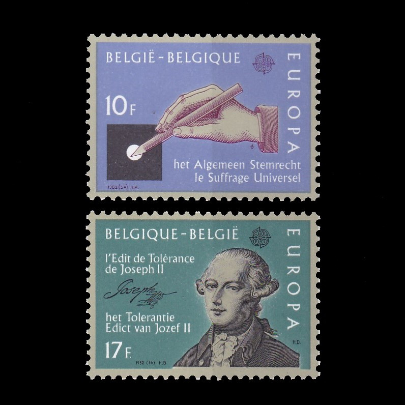 S0159 Prangko Belgia 1982 EUROPA Stamps - Historic Events 2v Mnh