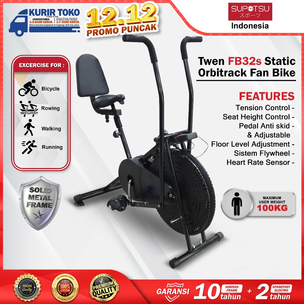 Sepeda Statis Orbitrack Fan Bike TWEN FB3 FB31 FB32 FB32s - Platinum Bike Termurah