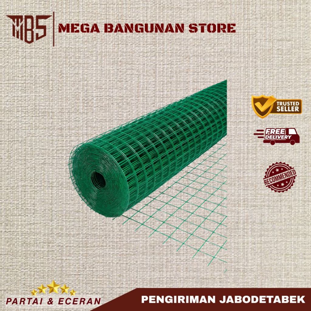 Kawat Loket PVC Kawat Hijau Kawat Ayakan Ram Kawat Kandang | 1 roll
