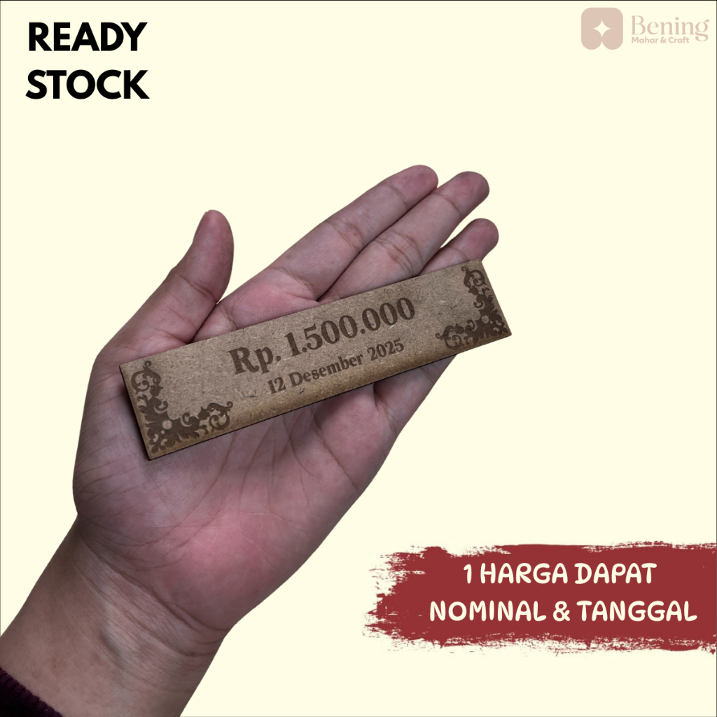 custom grafir nominal tanggal kotak ukir chipboard mahar seserahan scrabbook diy ukiran tanggal nomi