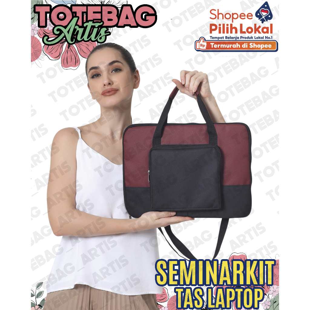 Tas Laptop Selempang Pria Wanita Case 14 Inch - Tas Laptop Seminar - Tas Laptop Polos