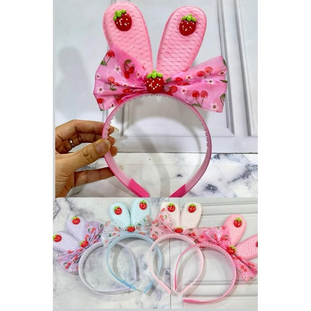 Isi 12Pcs Bando Ceri Bando Stoberi Bando Buah Bando Lucu Bando Anak Bando Karakter Bando Kuping Band