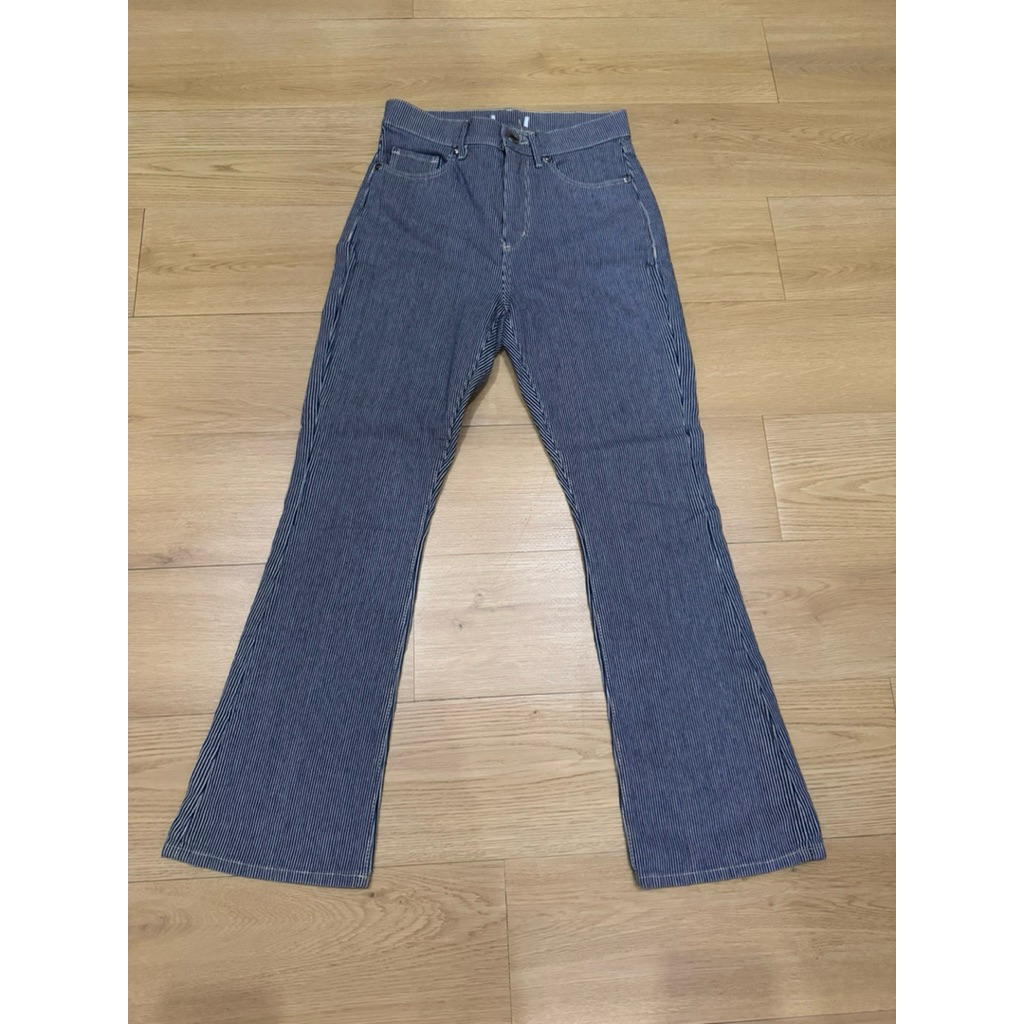 LOFT High Waist Kick Crop Blue Stripe Jeans Size 24/00