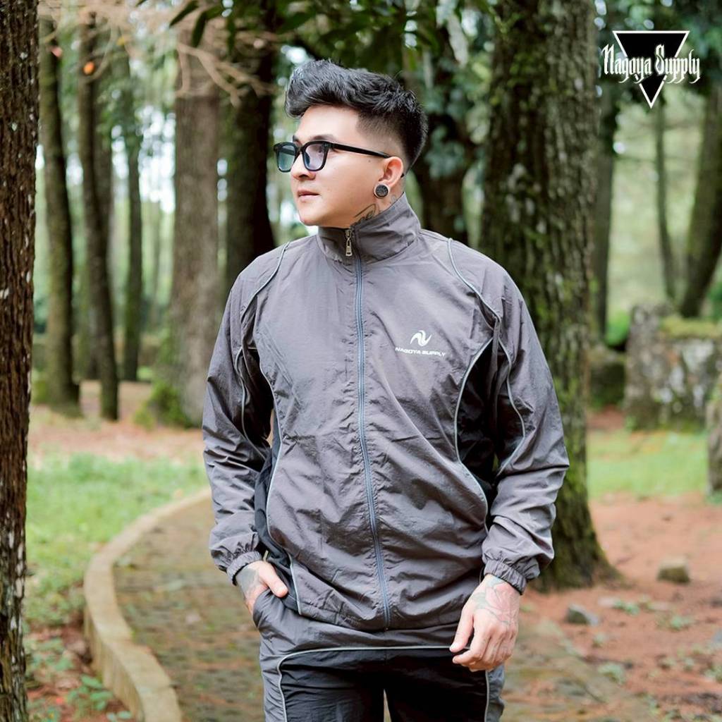 Jaket Reflektif Pria - Reflektif Jacket Menyala Windbrekers Jaket Parasut Casual Nagoya Premium