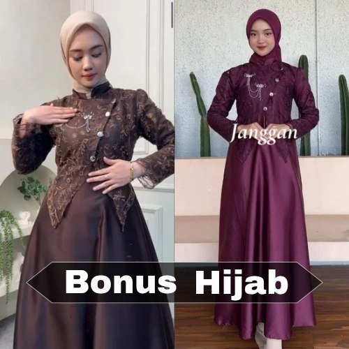(ADA JUMBO) DRESS SAHARA DRESS LEBARAN TERBARU GAMIS LEBARAN GAMIS KONDANGAN GAMIS Hijab Segi empat 