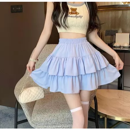 Rok POLLY Mini Skirt Susun Pendek / Rok Wanita Pendek
