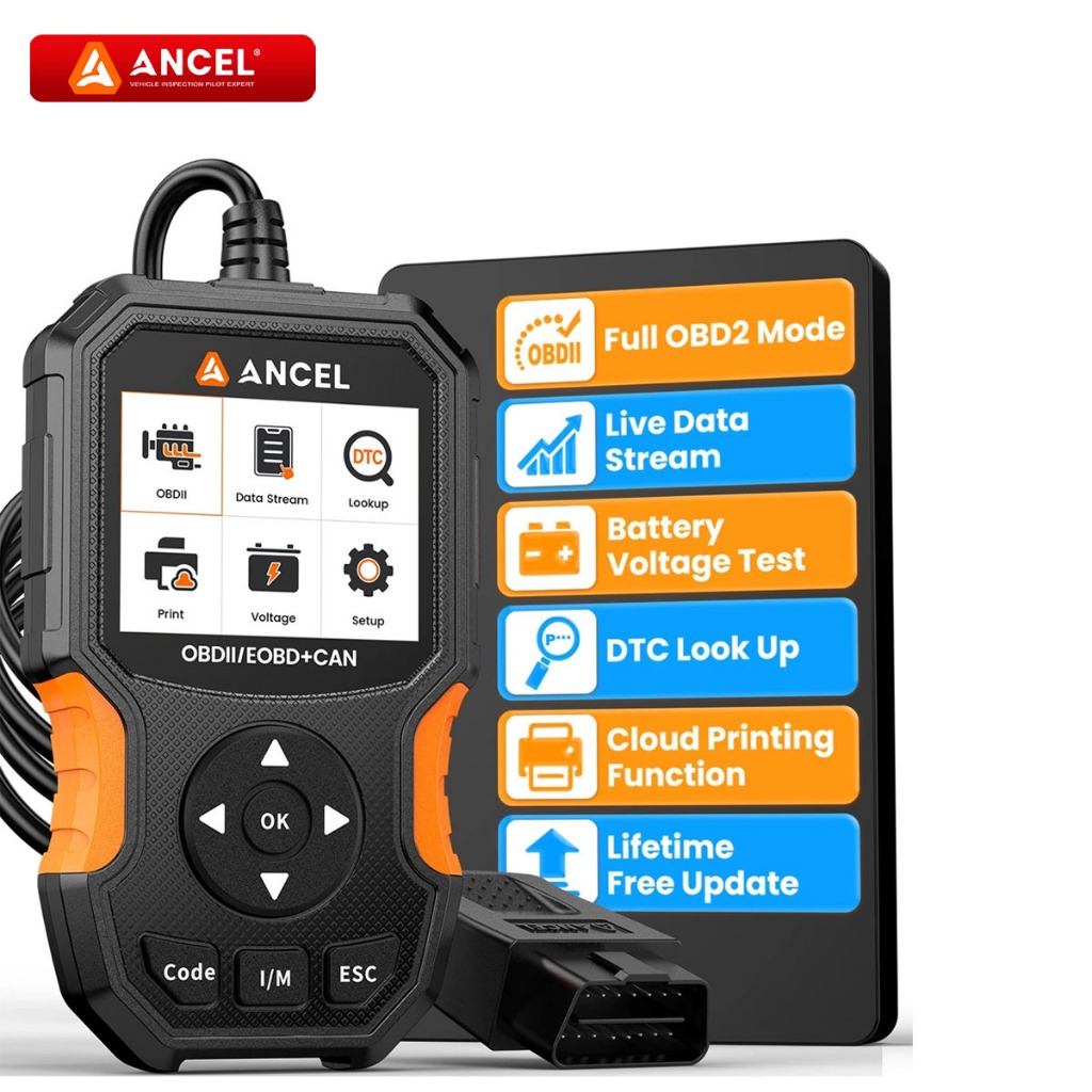 ANCEL AS300 OBD2 Scanner Mobil Universal Pembaca Kode Kesalahan Hapus Alat Diagnostik Cahaya Mesin P