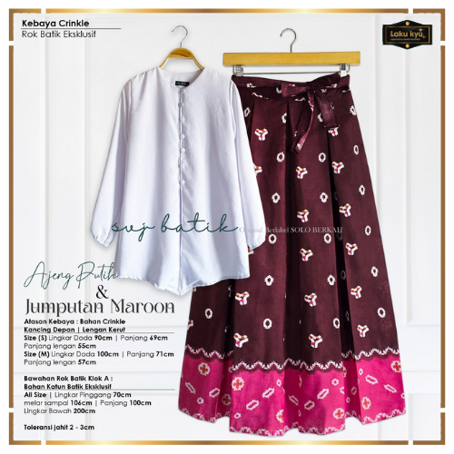 Set wanita batik rok klok A mayung katun Setelan Kondangan Batik Modern Dewasa Premium Baju Batik Sv