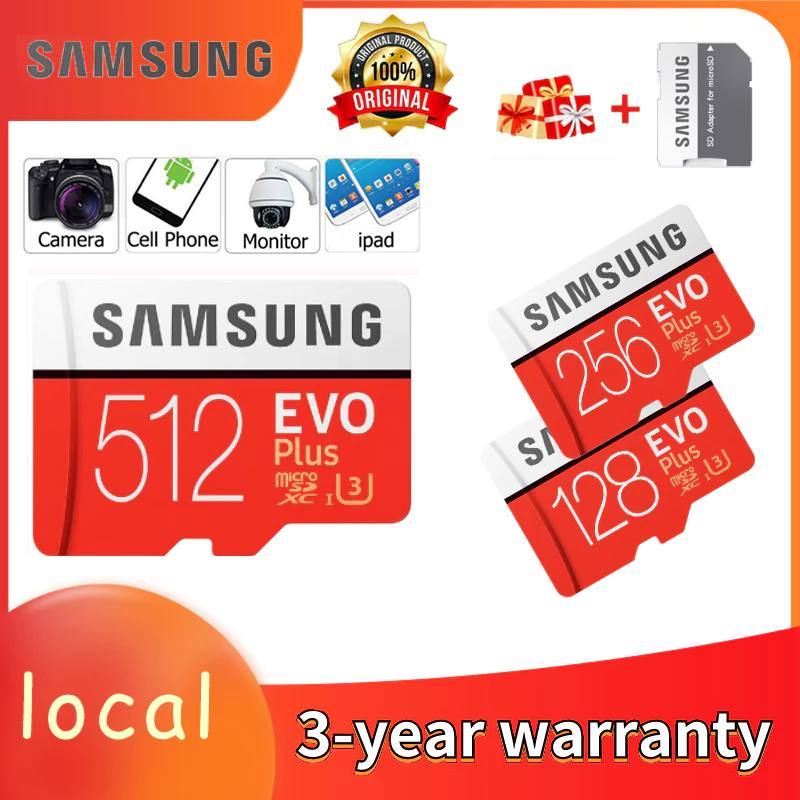 Samsung Micro SD Card 512GB 256G 128GB Class10 U3 SDXC-Class EVO+ Micro SD Memory Card