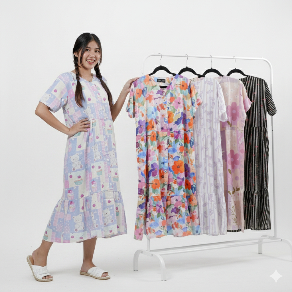 Daster Wanita Terbaru Daster Amara Aneka Motif Adem Kekinian