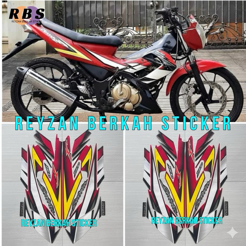 STIKER STRIPING LIS LES BODY SUZUKI SATRIA FU CBU F150 2007 2008 MERAH