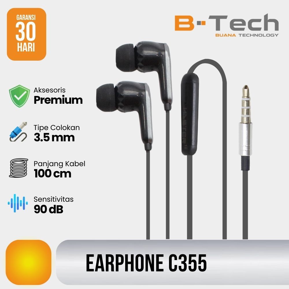 Earphone Bass Headset Phone MASTER C355 - Garansi 30 Hari