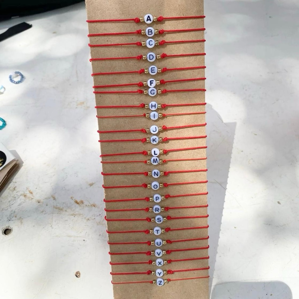 ( BELI 5 GRATIS 1) Gelang Custom Alfabet A-Z  | Gelang Inisial Nama | Gelang Nama Custom | Gelang Co