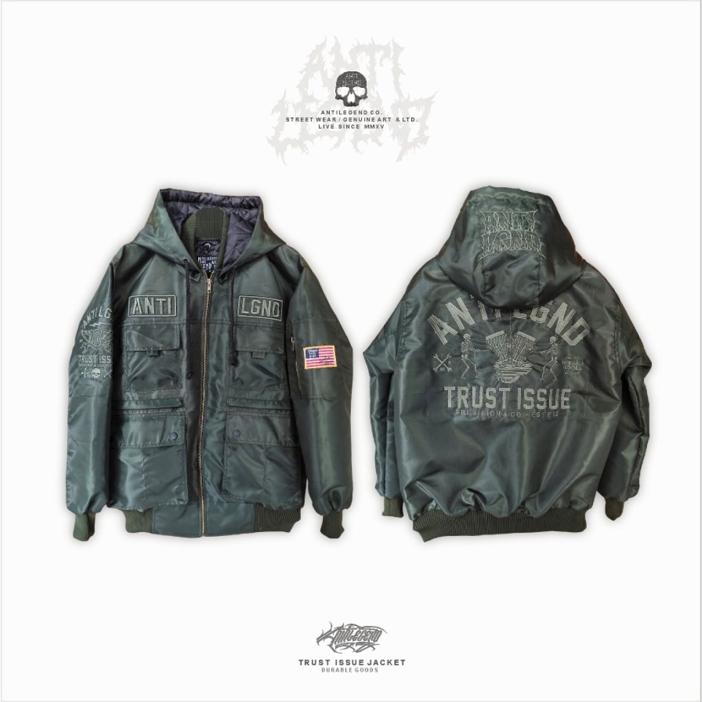 jaket bomber - trust issue - olive green - Antilegend official