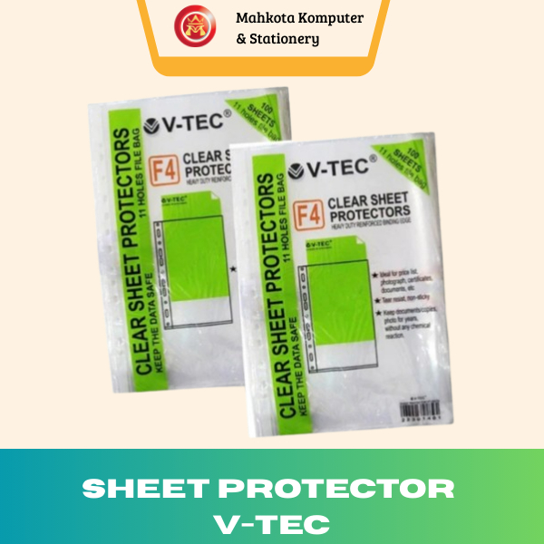 Sheet Protector Vtech F4 Isi (10 Lembar) Map Plastik Transparan Dokumen