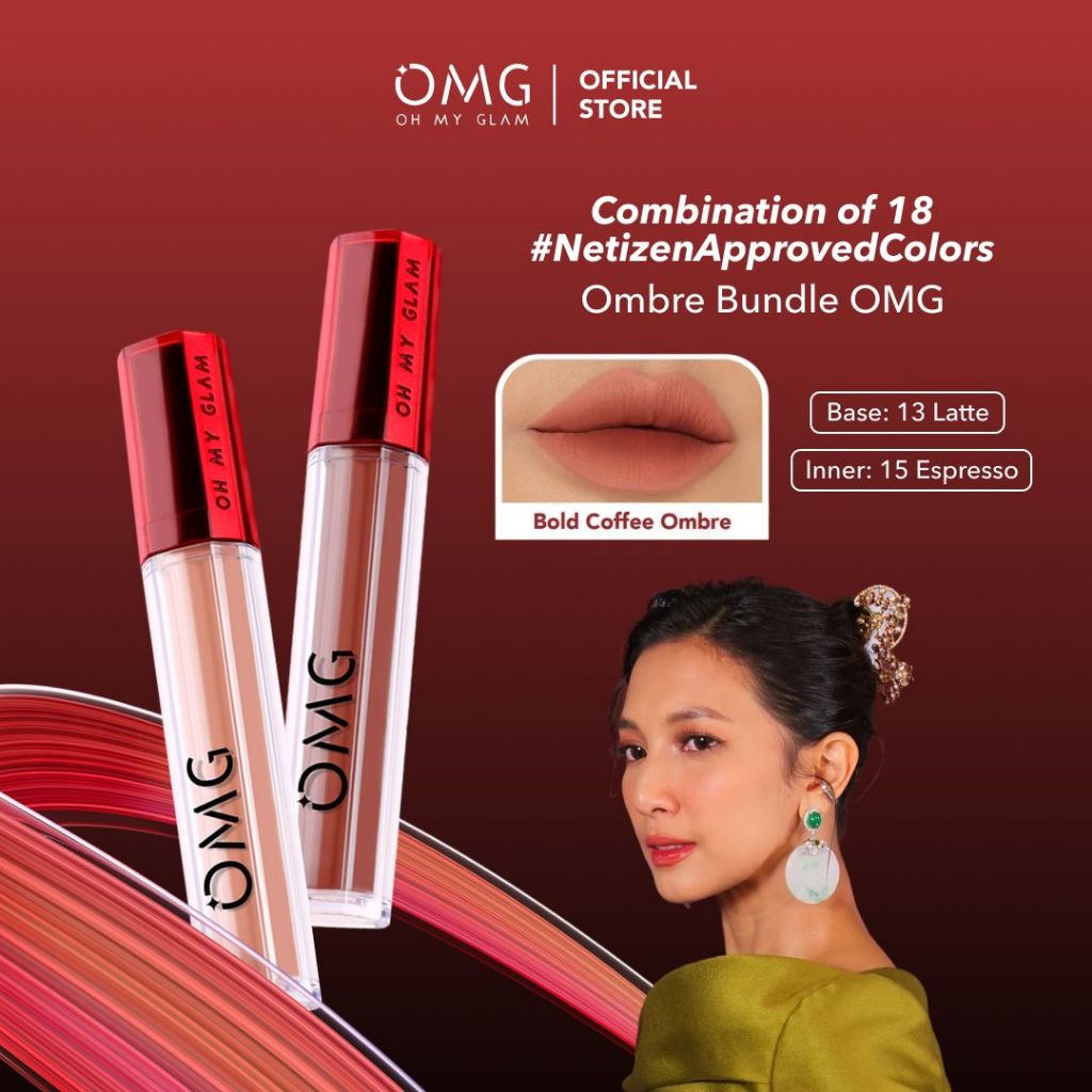 [All Best Seller Ombre Lips] Paket Ombre Mattelast Lip Cream & Glassy Lip Tint - Warna Intense, Taha