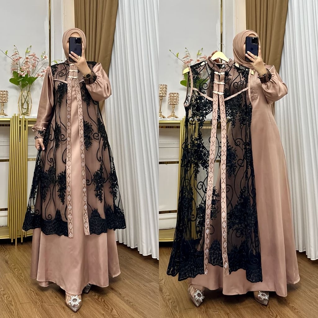 Gamis Set  Outer /Cardigan Azura Original Butik