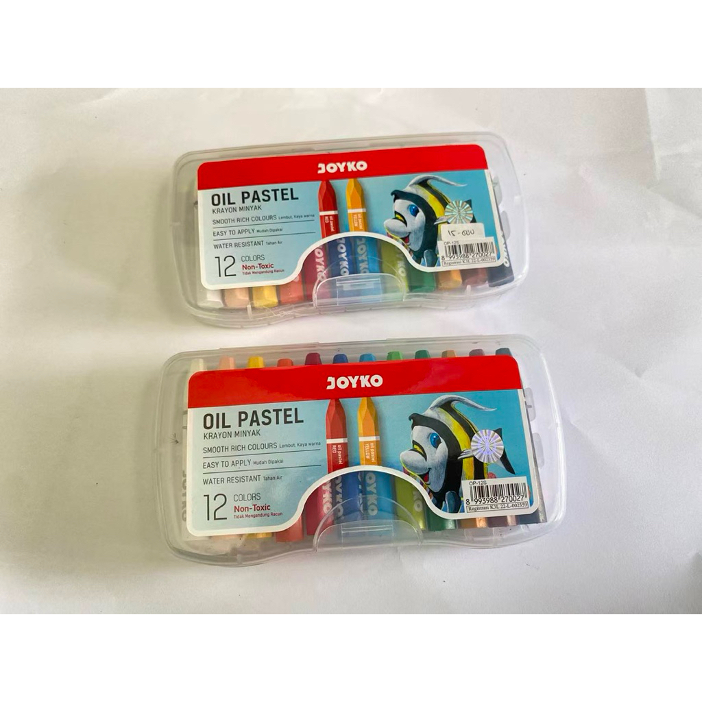 (LENGKAP) Joyko Oil Pastel Crayon 12 Colours Krayon Joyko Minyak Warna