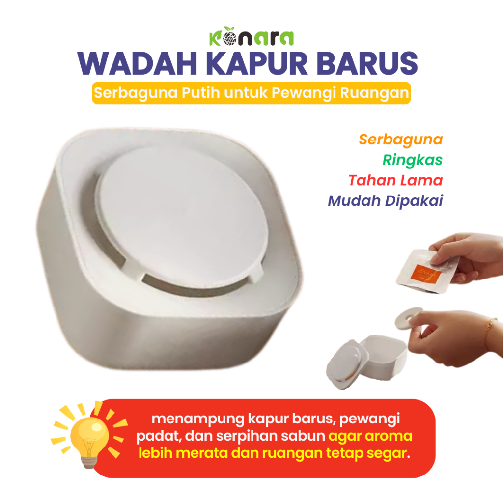 KONARA Wadah Pewangi Ruangan Mini Serbaguna Plastik Anti Bau untuk Kulkas Lemari Mobil Praktis Murah