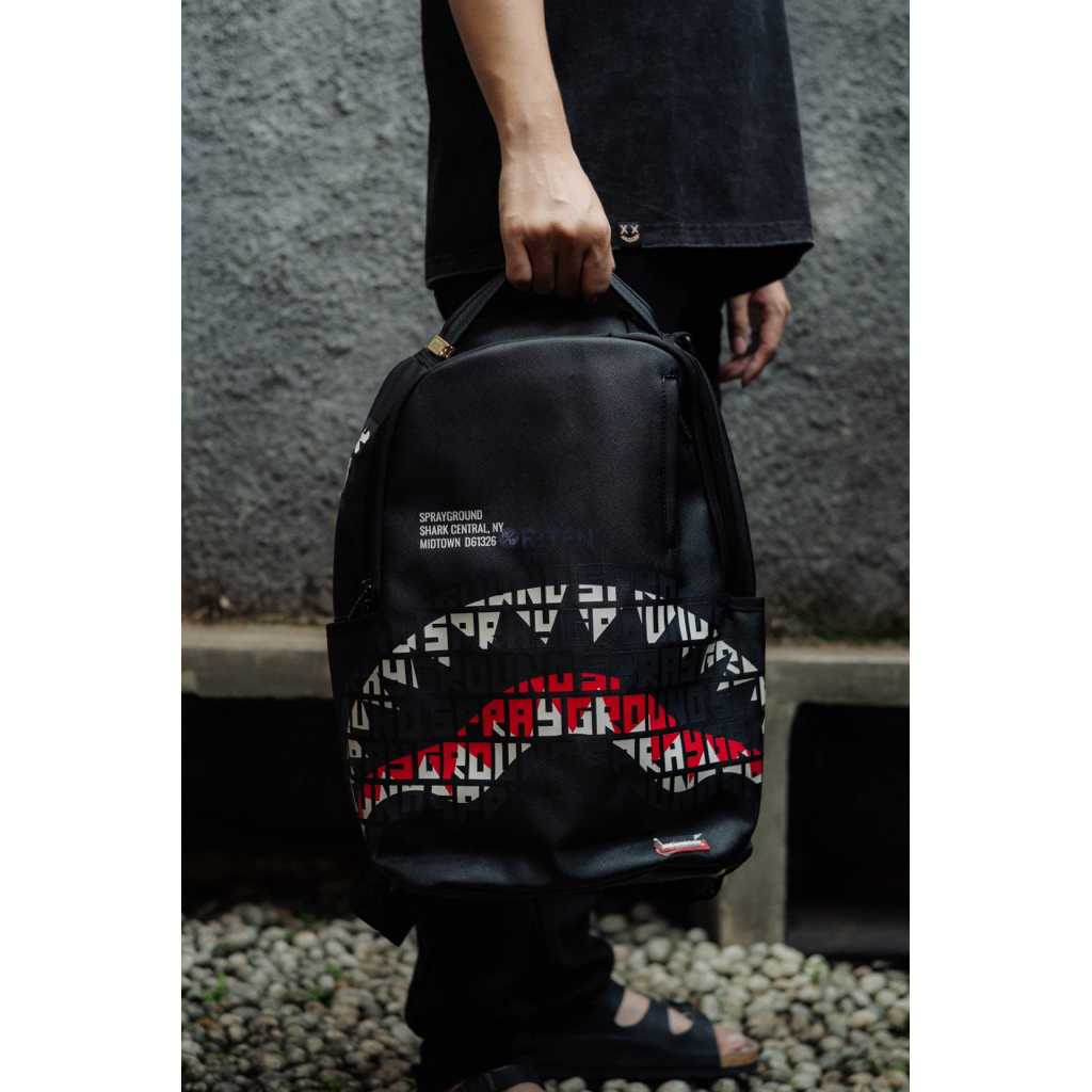 Sprayground Shark Central Infinity Mouth Backpack Black Original / Tas Ransel Sprayground Authentic