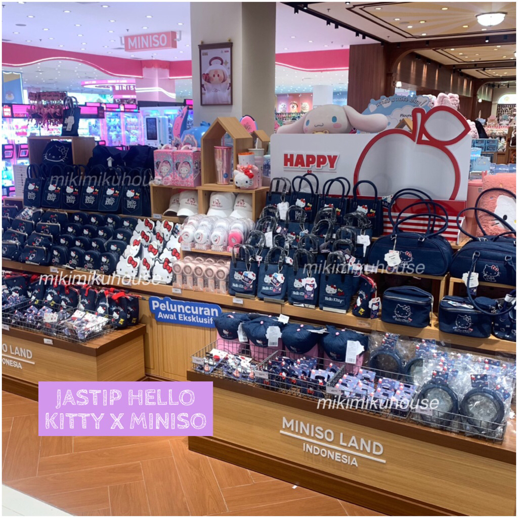 READY MINISO x HELLO KITTY COLLECTION DENIM CROSSBODY BAG HELLOKITTY BONEKA POUCH BACKPACK TAS SHOUL