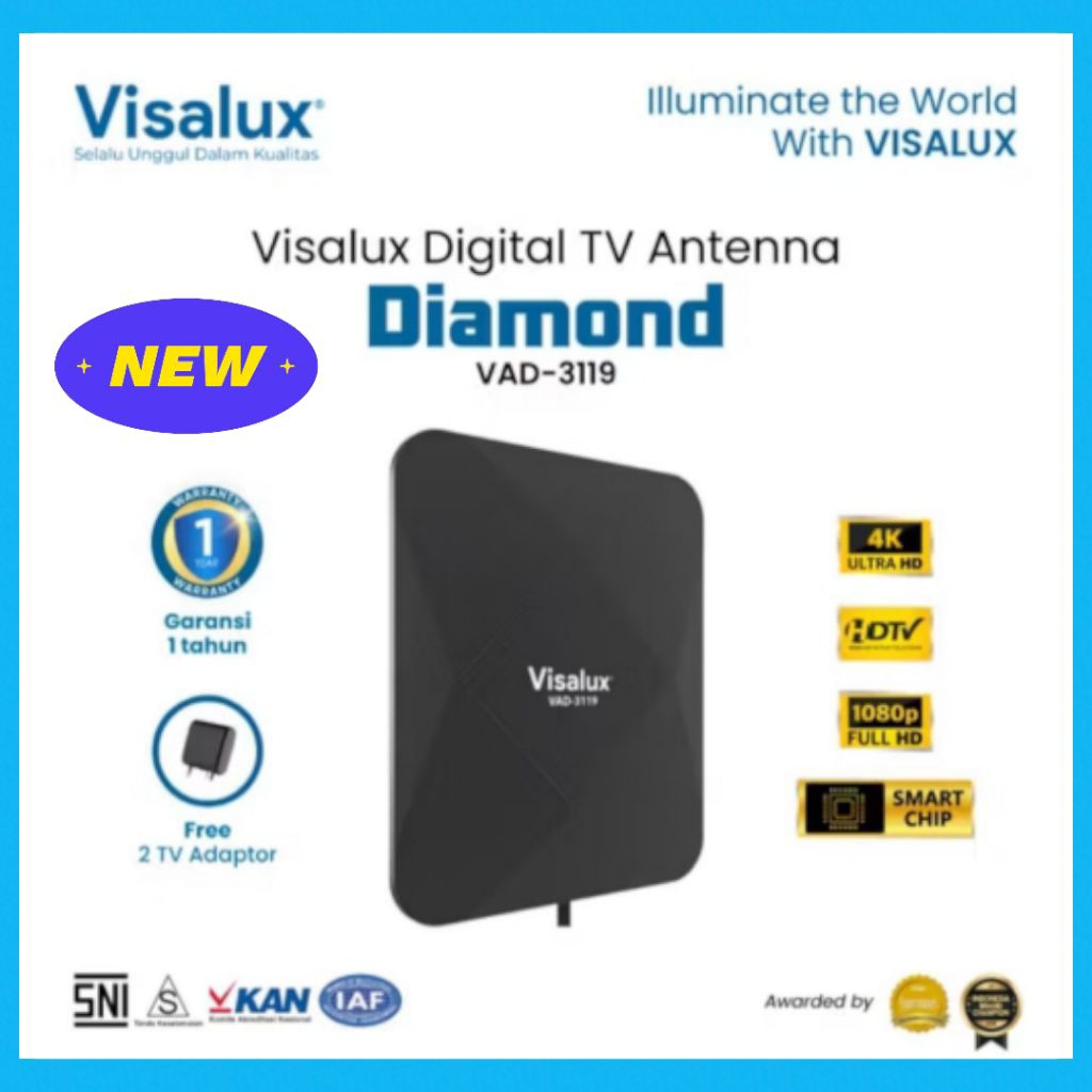 PROMO VISALUX DIAMOND DIGITAL TV VAD-3119 ANTENA INDOOR OUTDOOR- ANTENA DIGITAL LUAR DALAM RUANGAN B