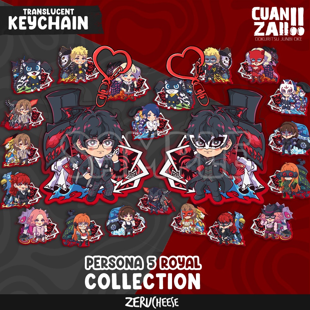 Heart Clasp Translucent Acrylic Keychain - PERSONA 5 ROYAL