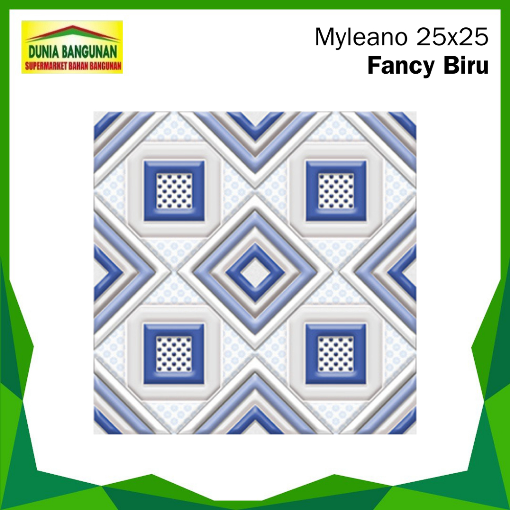 Keramik Lantai Kamar Mandi Myleano 25x25 Fancy Biru Keramik Lantai Kasar
