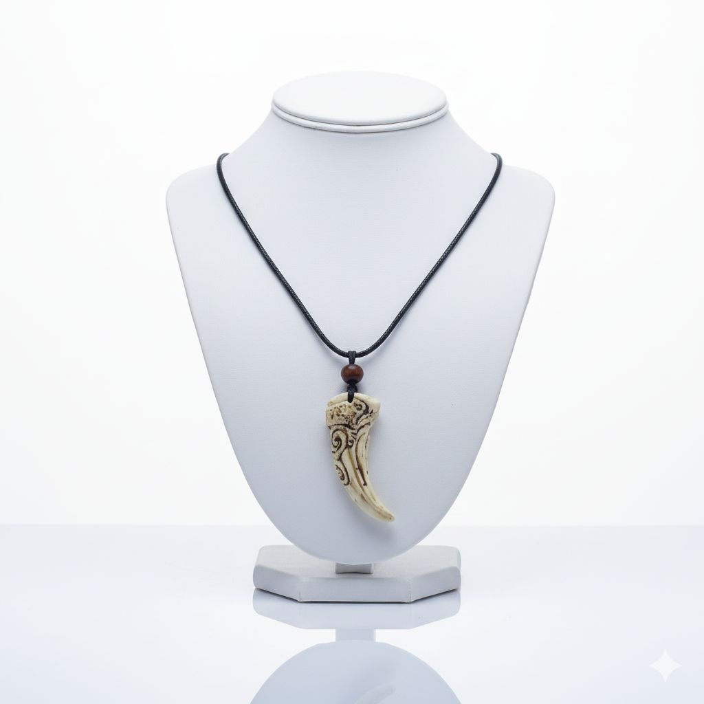 Siung Macan Ukir Kalung Etnik Tali Adjustable Pria Wanita