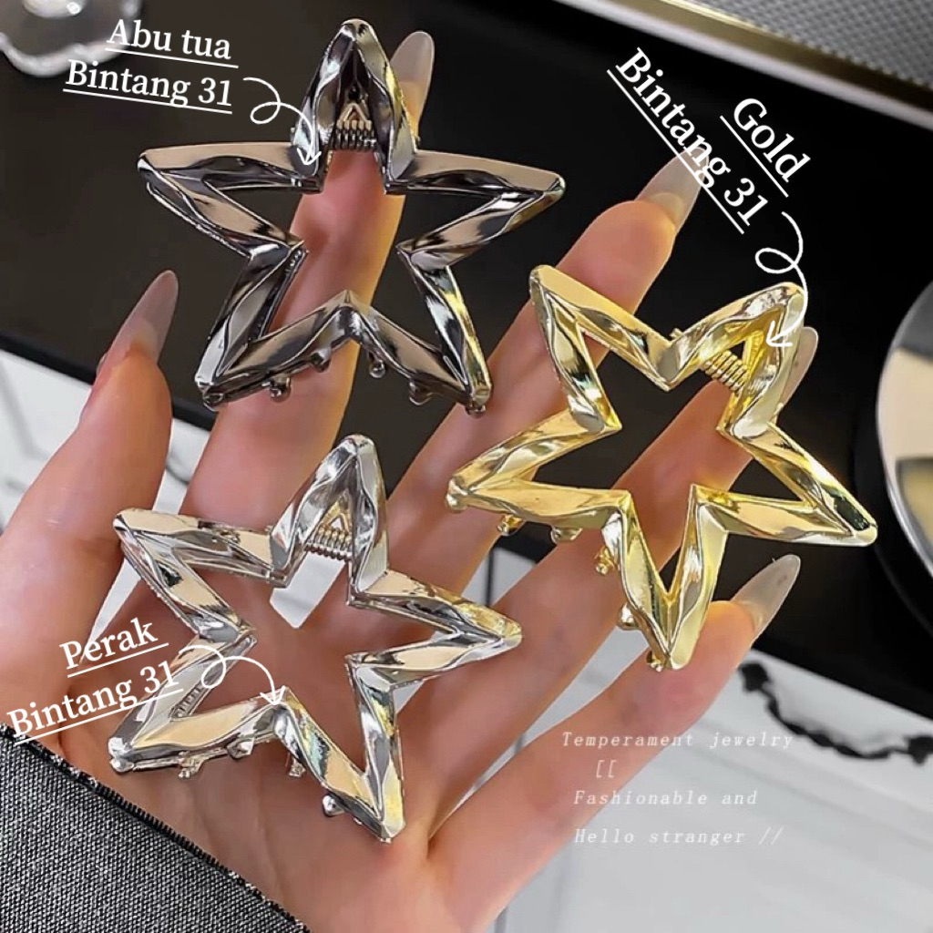 Mdl Jepit Rambut BINTANG Wanita 7Cm Jedai bintang