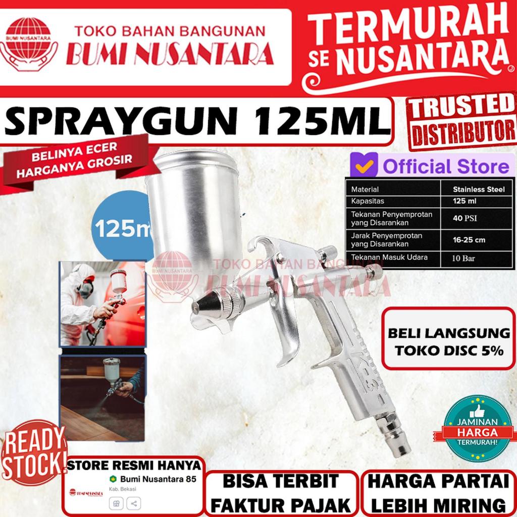 Spray Gun 125ml Tabung Atas Stainless 0.5mm Nozzle Semprotan Cat Kompresor Angin Compresor Paint