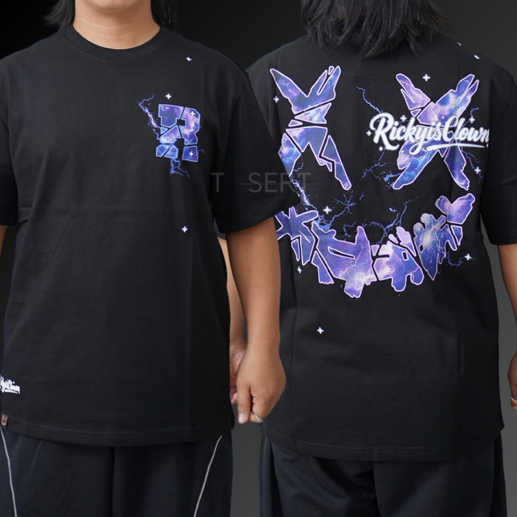 Ricky Is Clown Cosmic Violet Black Tee Original / Baju Kaos Ricky Is Clown Authentic