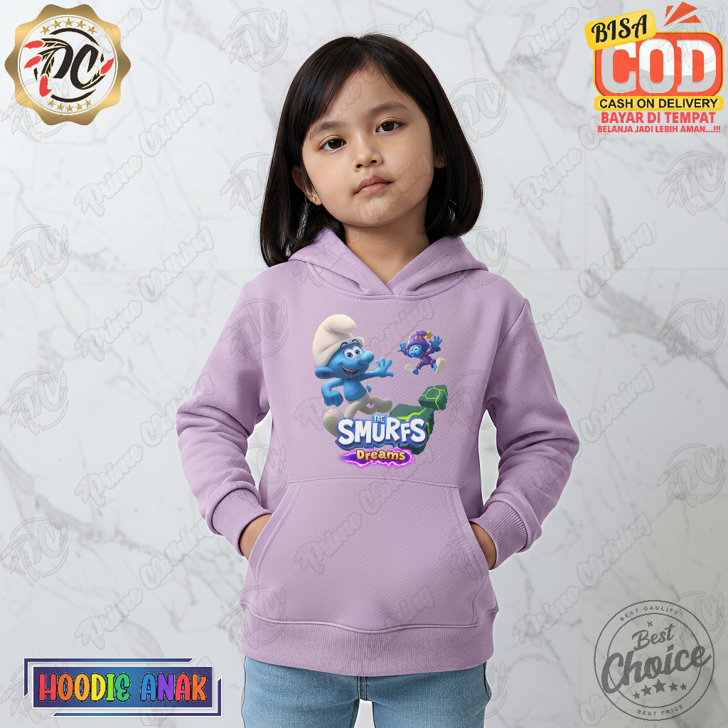 HOODIE ANAK SWEATER HOODIE ANAK LAKI-LAKI & PEREMPUAN THE SMURFS DREAMS