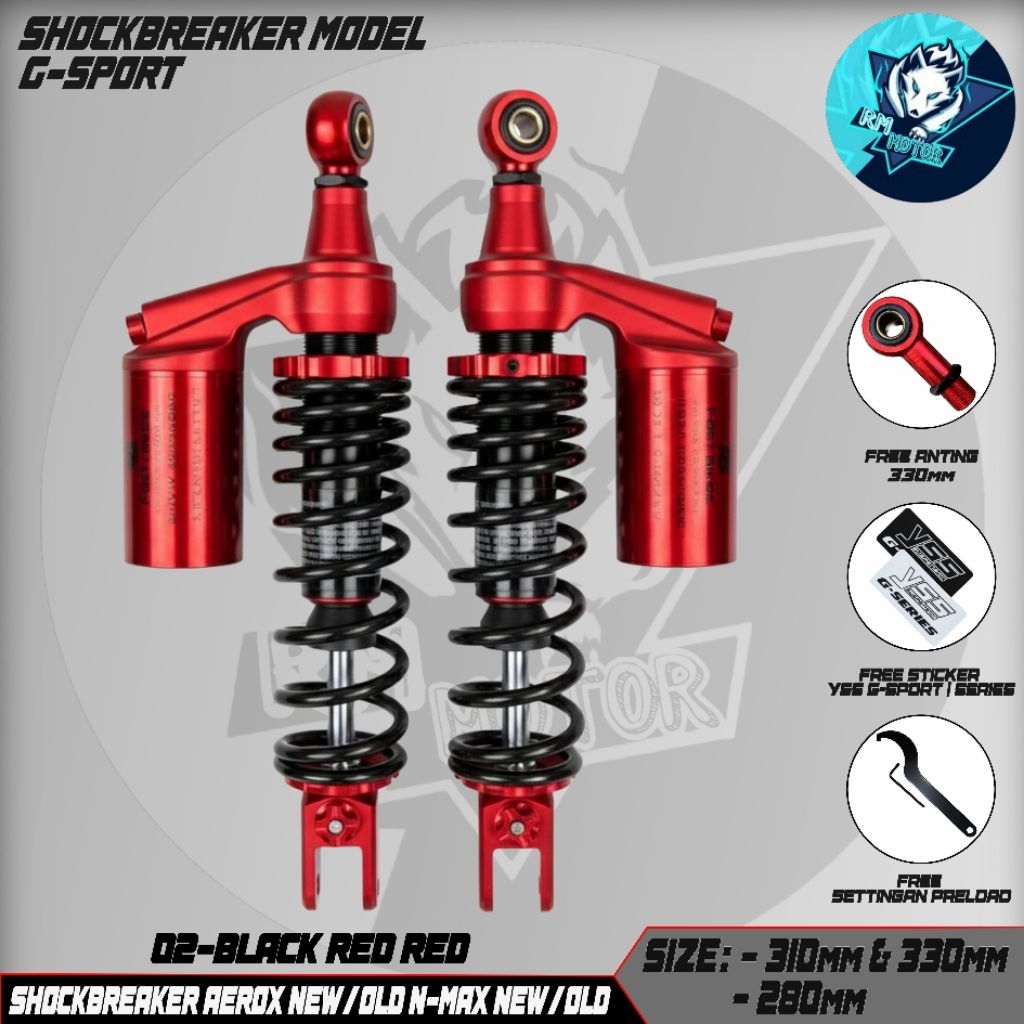 Shockbreaker belakang tabung atas fastbike 92/race it 02 matic double ukuran 310mm+330mm dan 280mm a
