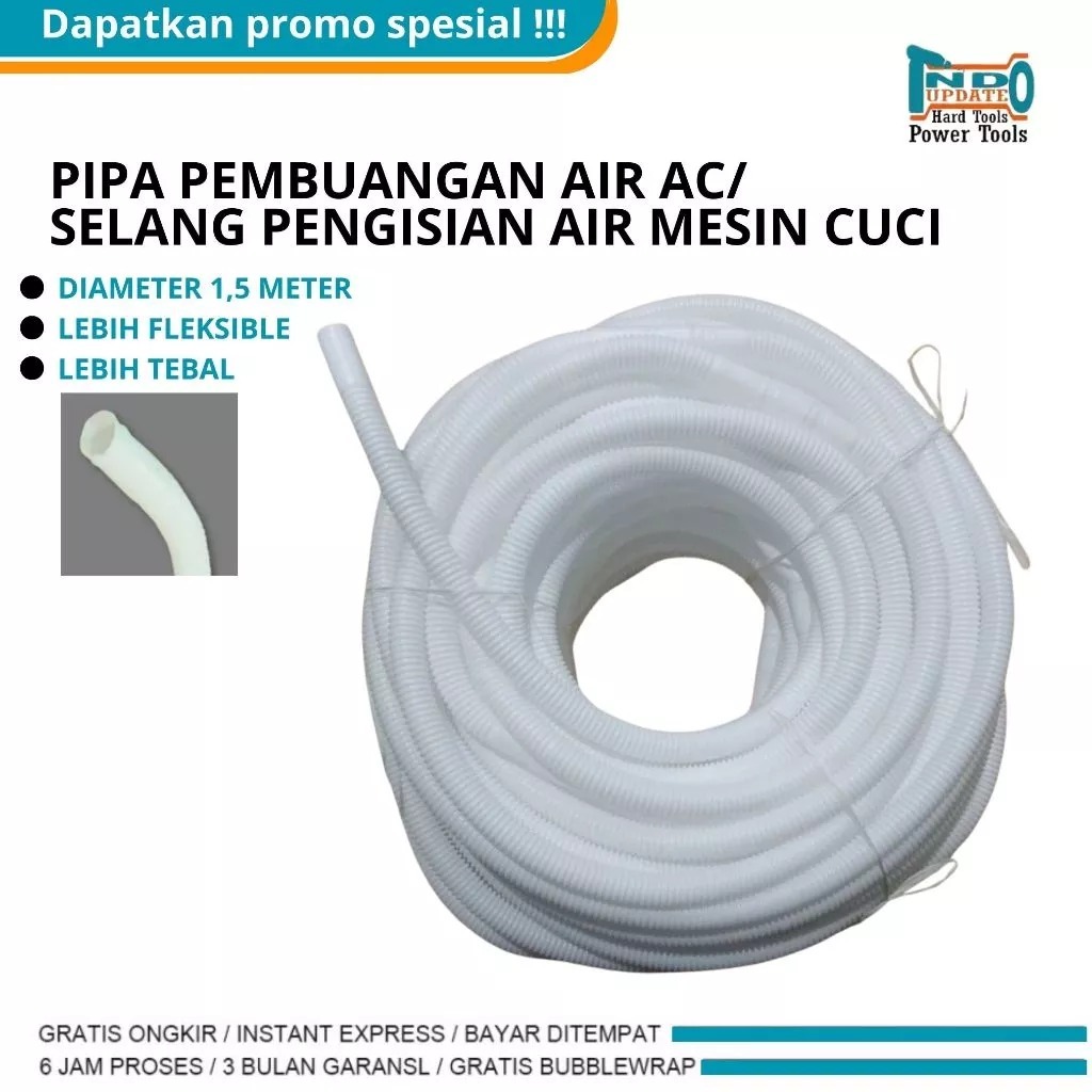 Selang Drain AC Fleksibel selang ac 1/2pk 3/4pk 1 pk selang pembuangan air ac 3 5 meter outdoor