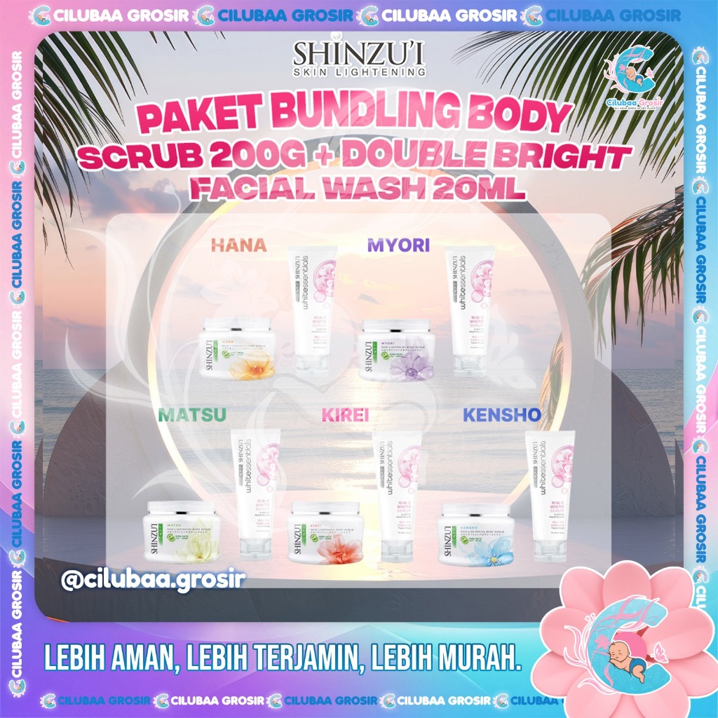[PAKET ISI 2] Shinzui Body Scrub 200gr + Facial Wash Whitessentials Double Bright 20mL || Hana || Ki