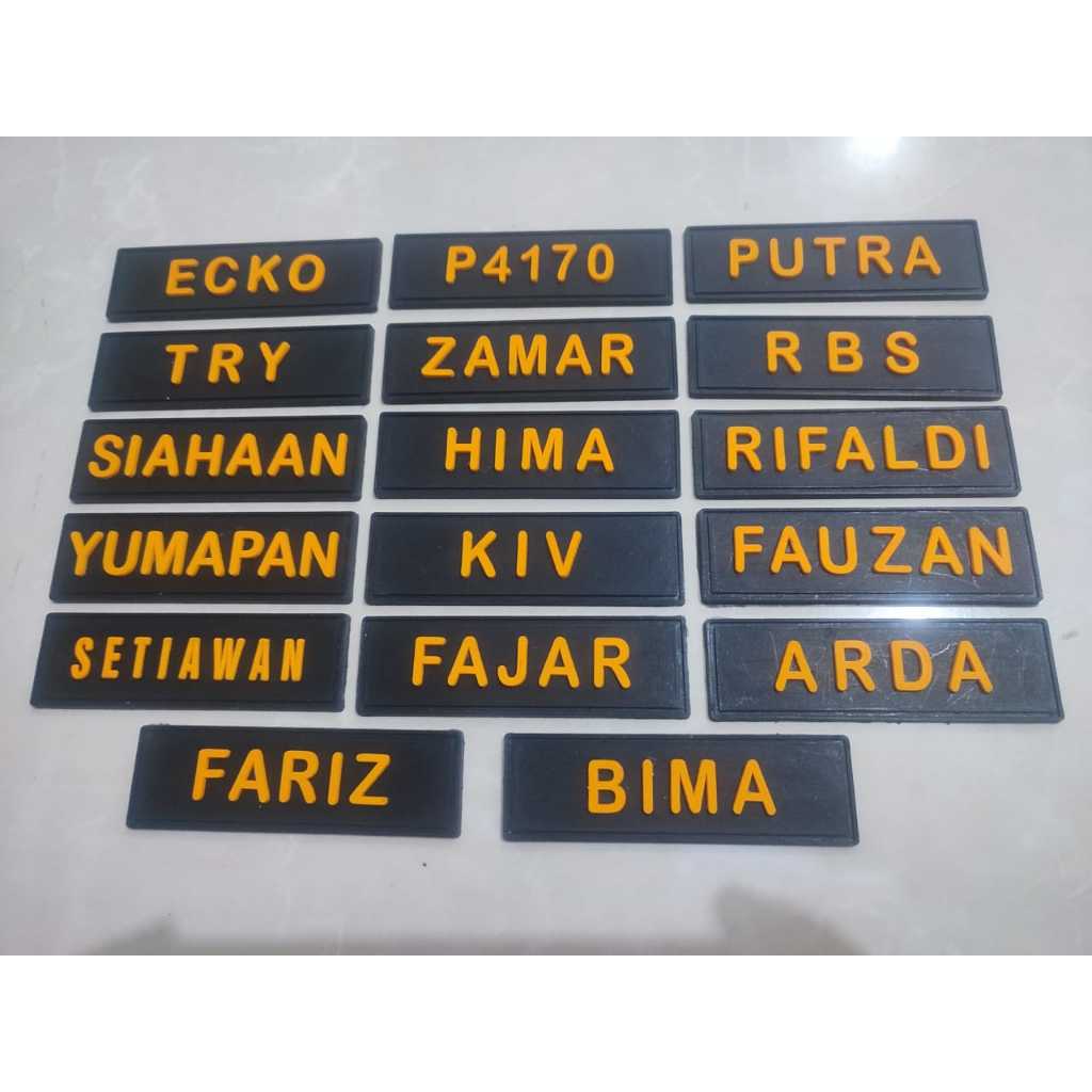 patch rubber nametag custom/rubber patch nametag custom satuan/tempelan karet/emblem bordir karet