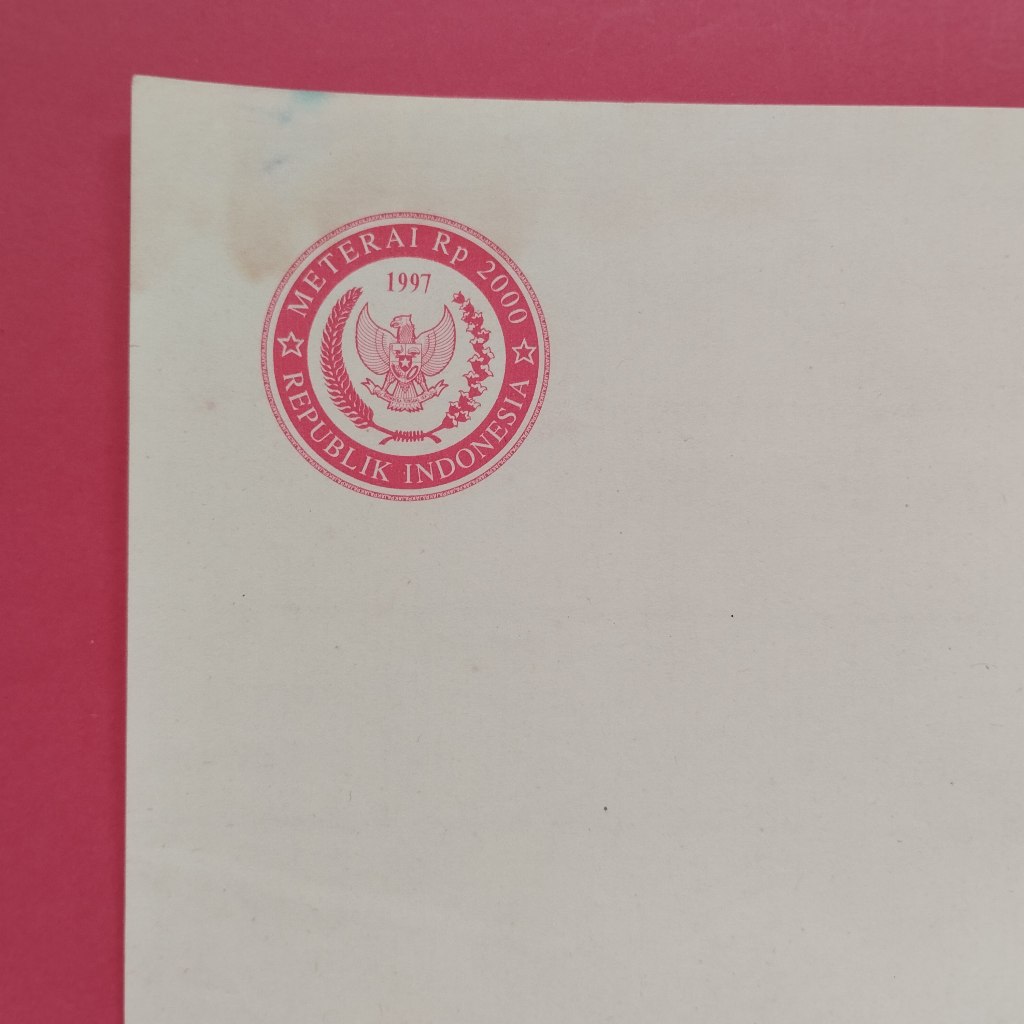 Kertas Segel Rp 2000 Tahun 1997 Single