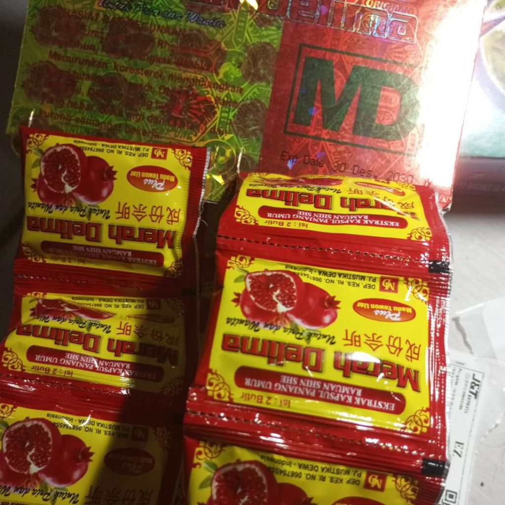 COD MERAH DELIMA ISI 20 SACHET 1 HANGER MENGOBATI ASAM URAT OEGALINU NYERI SENDI
