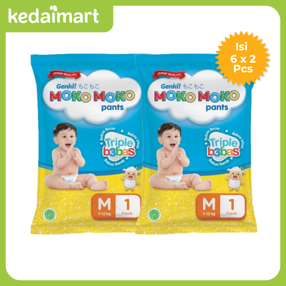 Genki Moko Moko Pants Medium Isi 6 X 2 Renceng
