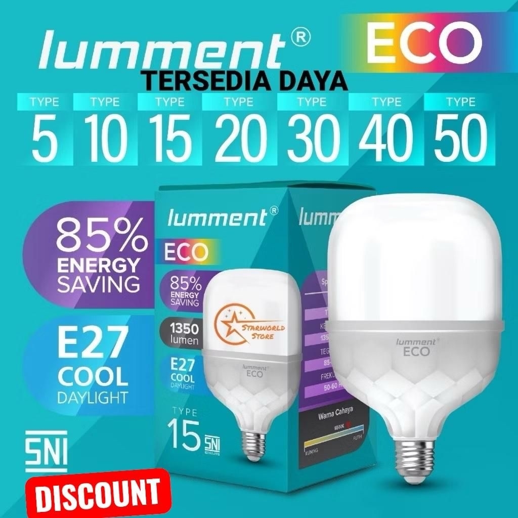 Lumment Eco Lampu Bohlam LED 5W 10W 15W 20W 30W 40W 50 Watt / Lampu LED Murah Berqualitas
