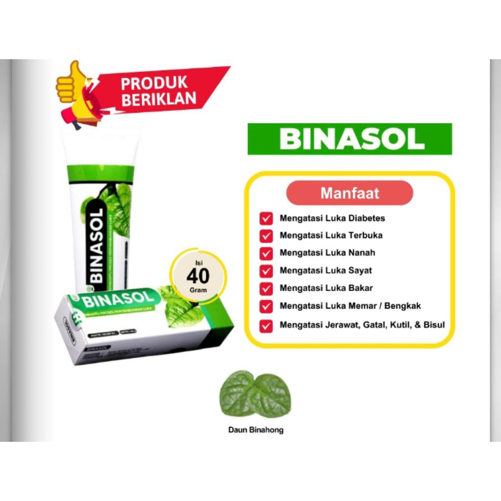 SALEP GEL  BINASOL DARI BINAHONG UNTUK mempercepat penyembuhan LUKA