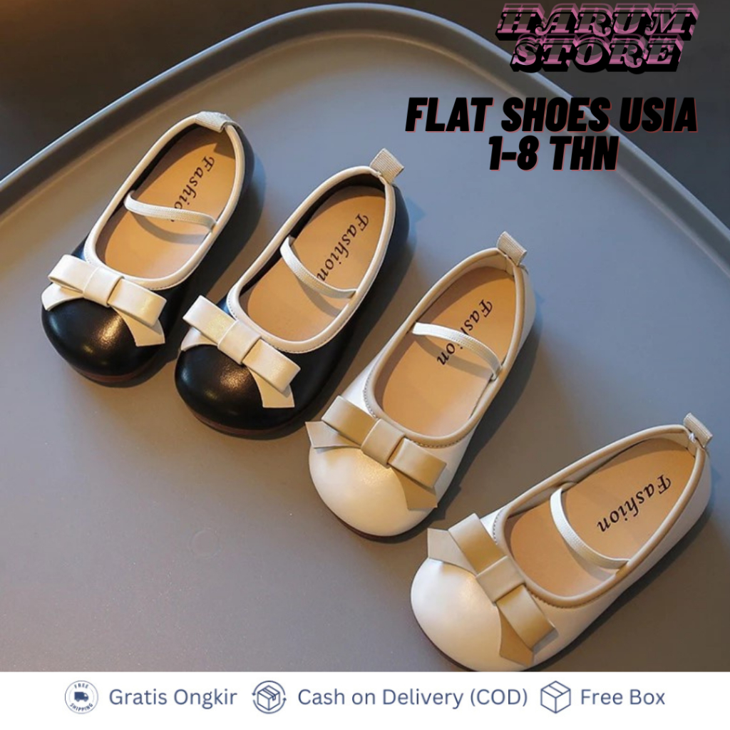 flat shoes anak perempuan lucu / flat shoes anak perempuan model pita trandi / sepatu balet anak per