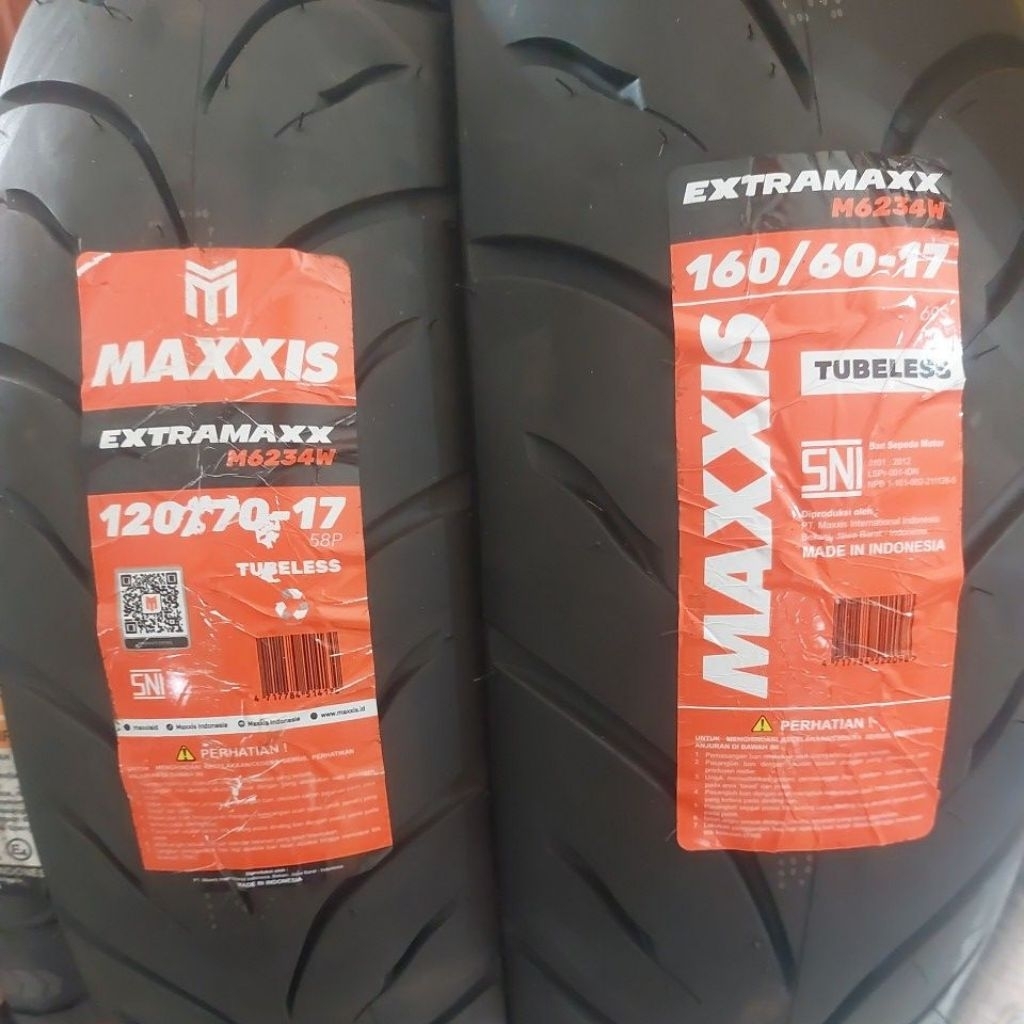 sepasang ban maxxis extramaxx 12070 16060 17 ban cbr250 r25 ninja 250
