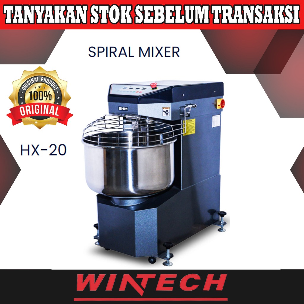 SHM HX-20 HX-40 & HX-60 Dough Mixer / Spiral Mixer - Mesin Pengaduk Adonan Roti Kapasitas Besar