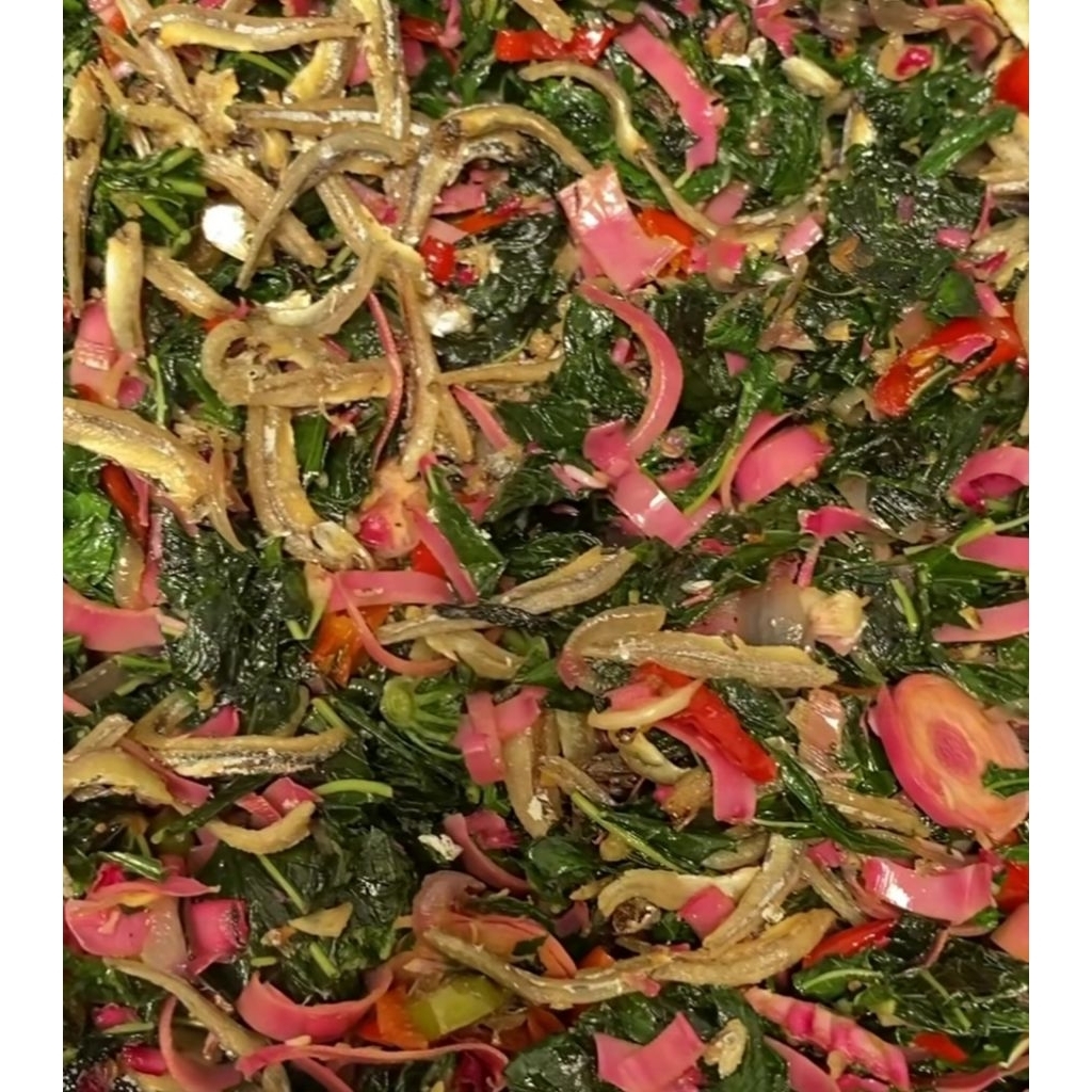 tumis daun singkong teri kecombrang frozen