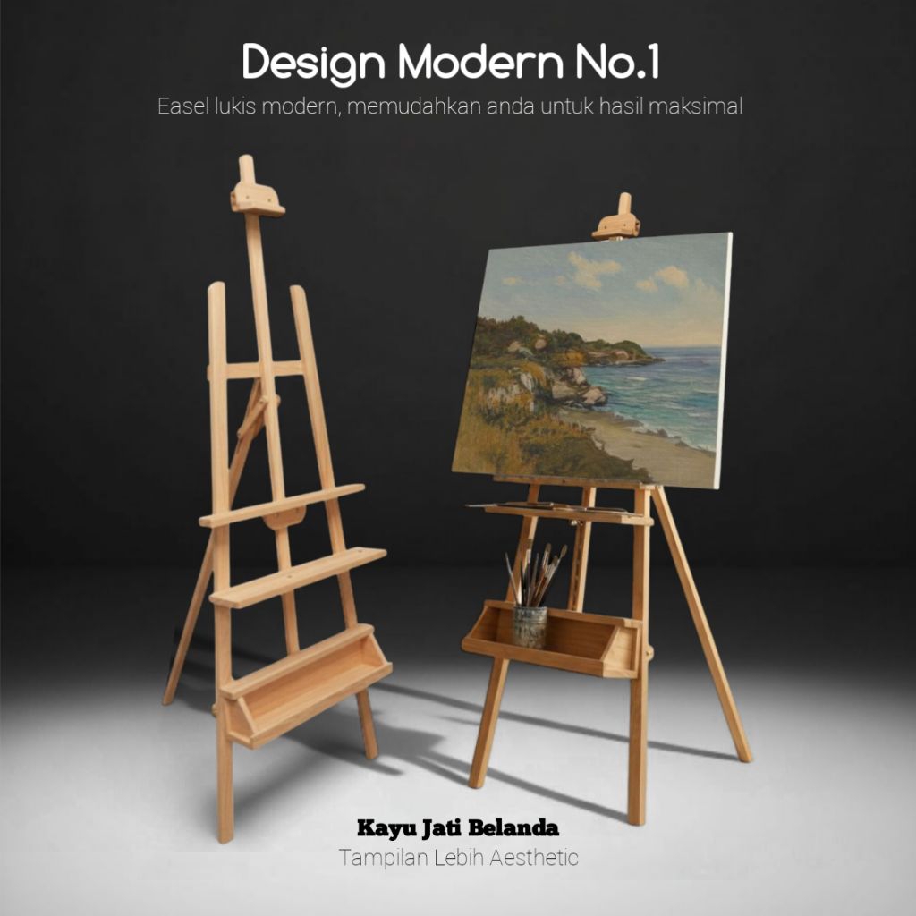 EASEL LUKIS ORIGINAL/STANDING EASEL FOR CANVAS (JATI BELANDA) GIR