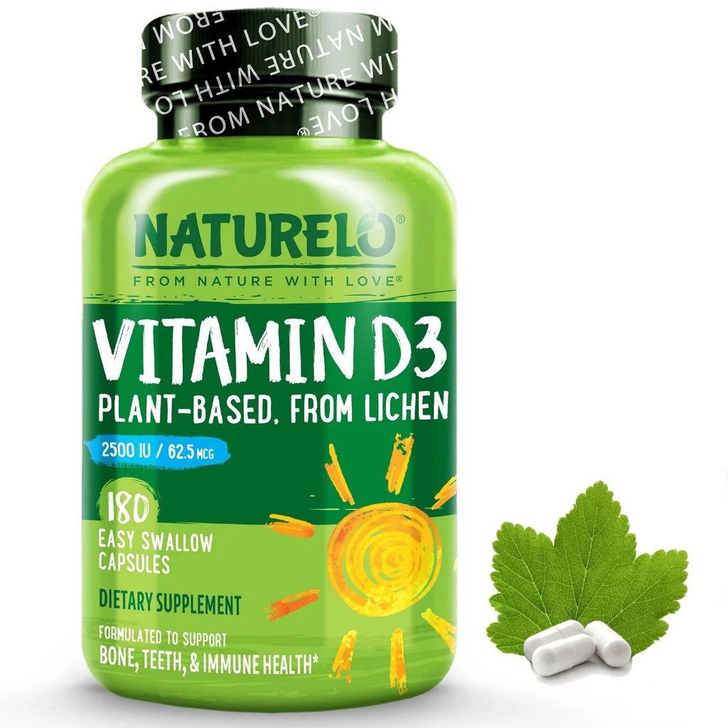 NATURELO - Vegan Vitamin D3 2500 IU -180 capsules