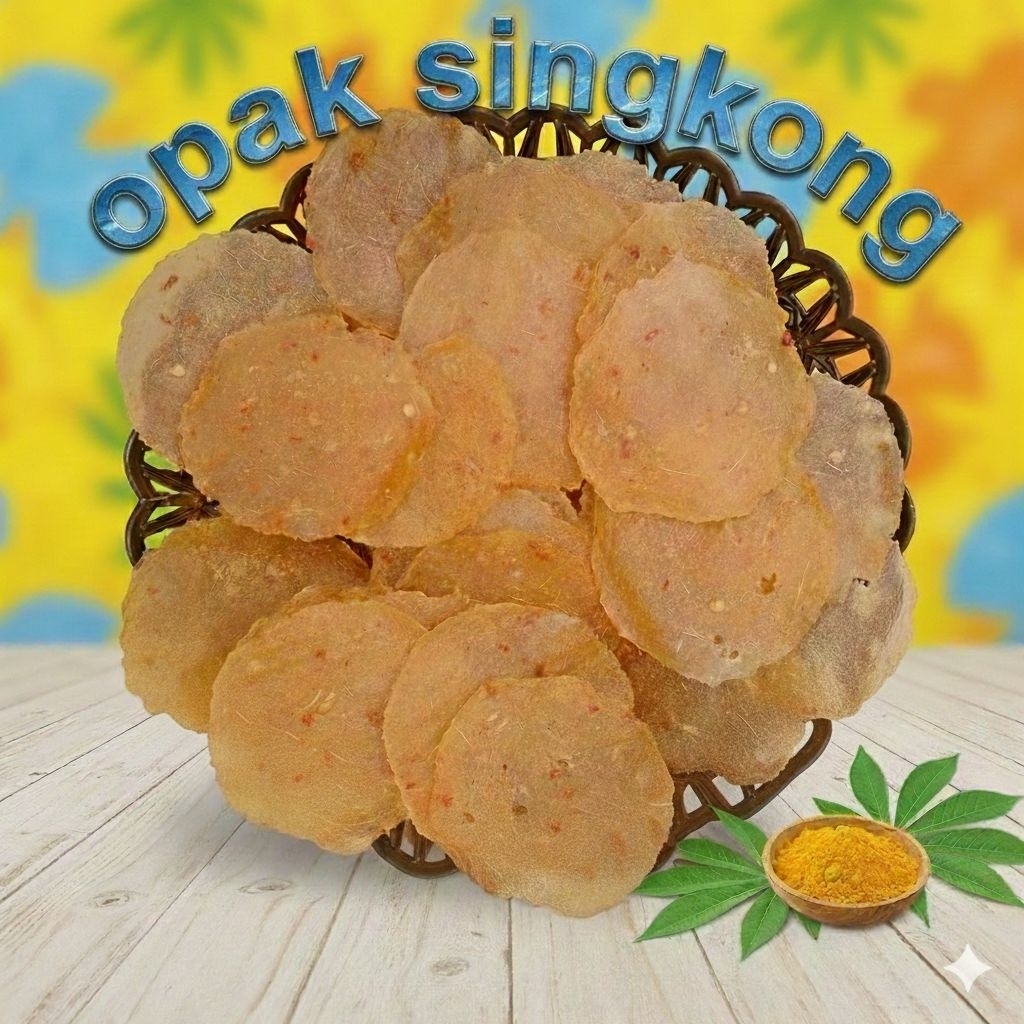Opak Singkong mentah/Opak enye-enye/Keripik Opak Singkong mentah Opak singkong gurih original Pedas 